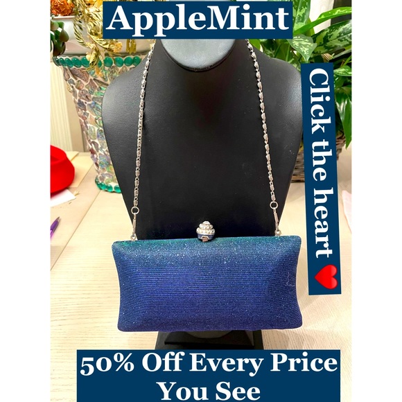 applemint Handbags - AppleMint, Sparkle Evening Bag 2 Chain. One crossbody, Short hand held. New